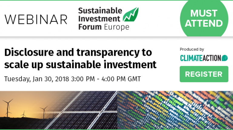 Disclosure and transparency to scale up sustainable investment